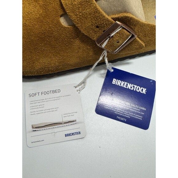 Birkenstock New Boston Mink Suede Leather Soft Footbed Narrow Select W-11 M-9 - Picture 16 of 16